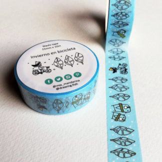 washi tapes inverno in bicicletta