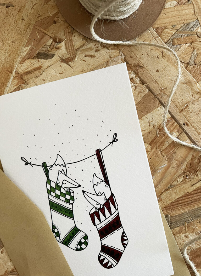 biglietto di auguri pieghevole, formato 10x15cm, conb busta in carta craft