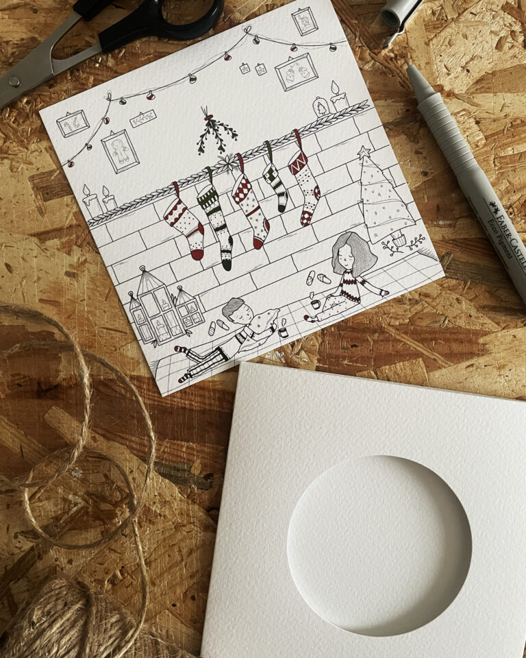 biglietto quadrato con busta con oblò