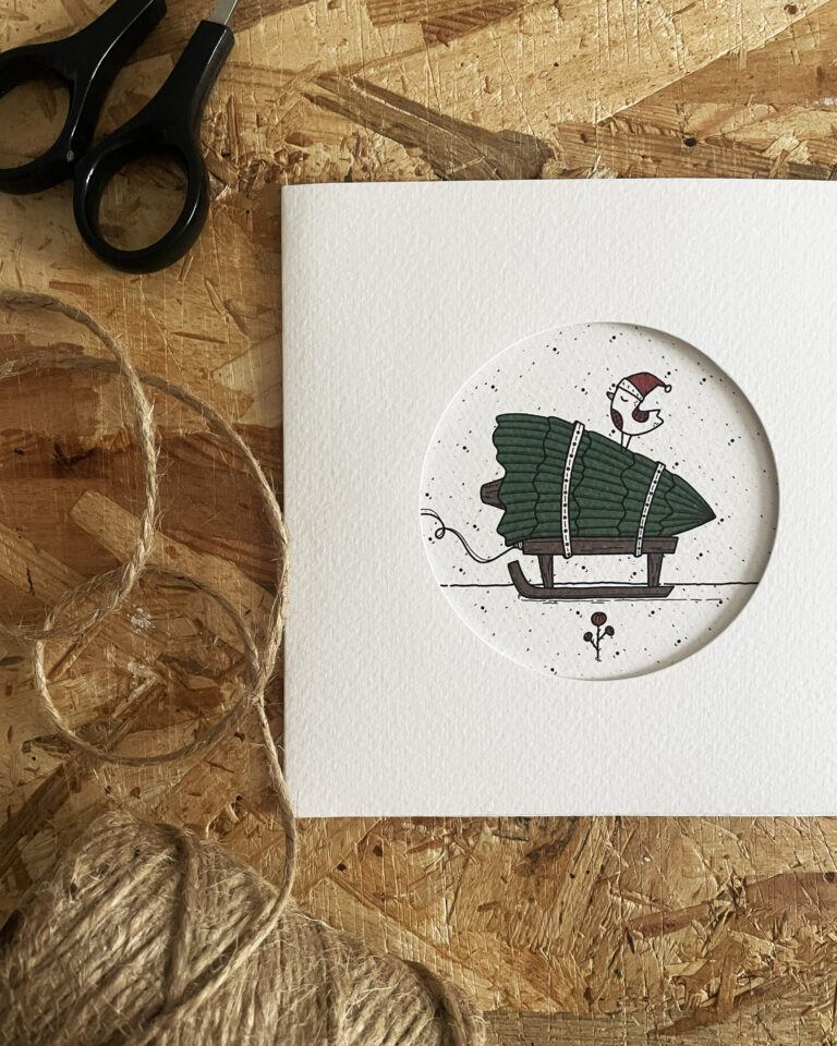 biglietto quadrato con busta con oblò