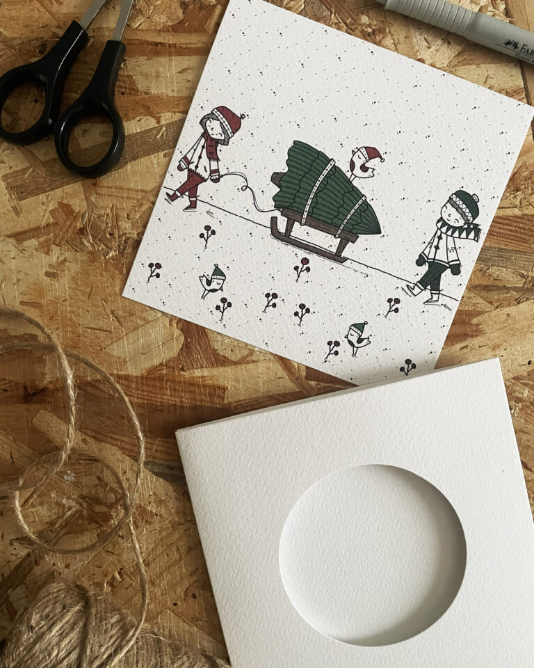 biglietto quadrato con busta con oblò