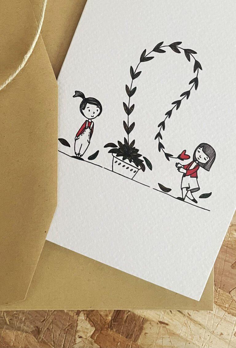 biglietto di auguri pieghevole con busta