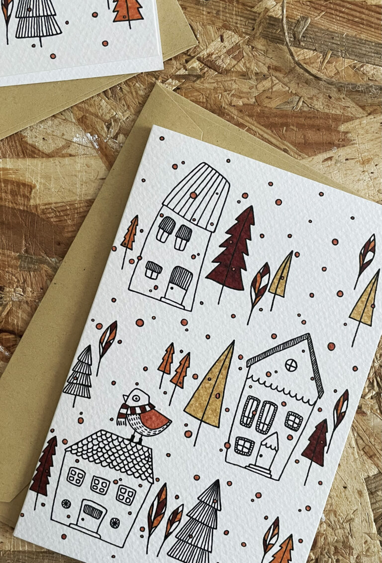 biglietti di auguri pieghevole con busta carta craft