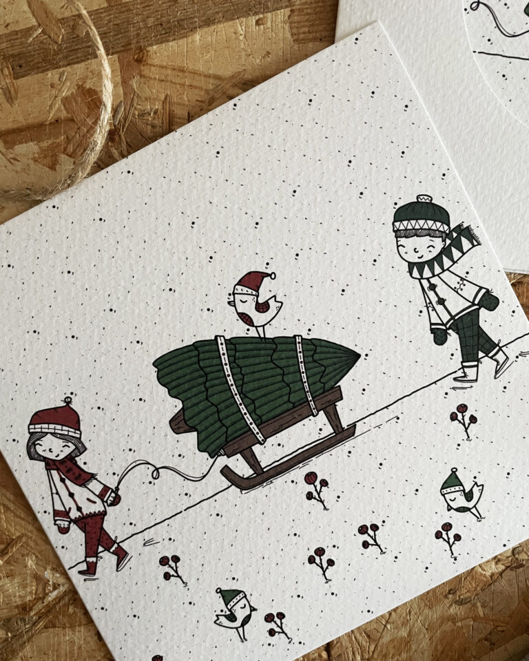 biglietto quadrato con busta con oblò